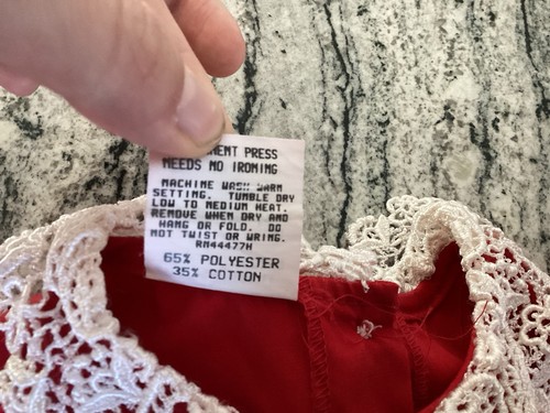 VGT Mini World Inc. Red White Lace Long Sleeve 80s Pageant Ruffled Dress 5T - Picture 10 of 10