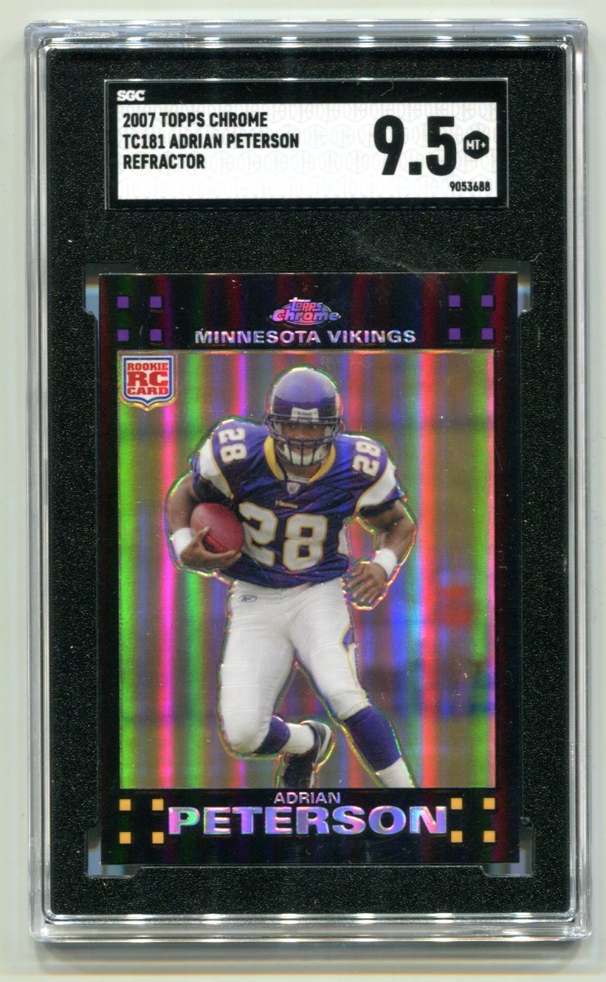 2007 Topps Chrome Adrian Peterson Refractor RC #TC181 SGC 9.5 MINT+