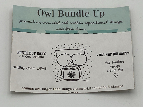 Unmounted Repositionable Red Rubber Stamps by Unity Stamp Co "Owl Bundle Up" - Picture 2 of 2
