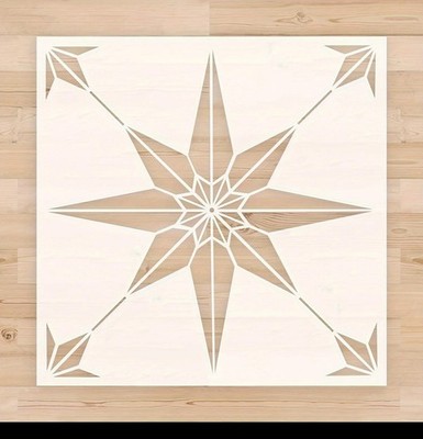Compass Design Wall Art Stencil for Home Decor Reusable Plastic - StencilAir