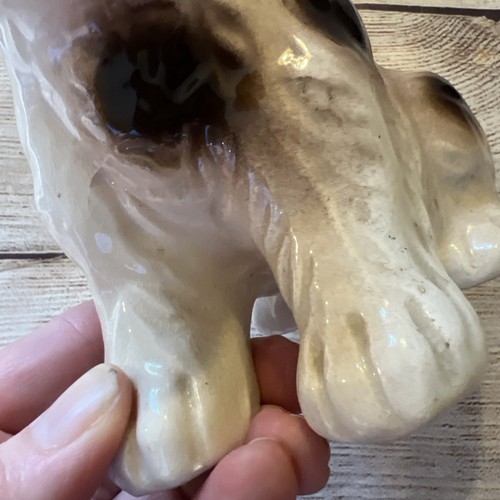 Vtg 1950s Ceramic Dog Terrier Tan White Figurine Japan 6.5x7” Large - Picture 6 of 9