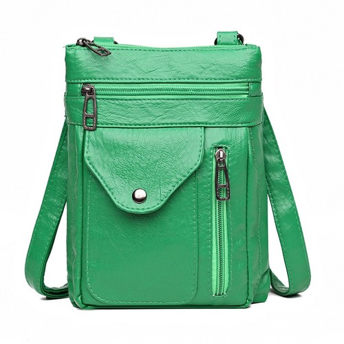 Kleine Damen-Umhängetasche aus PU-Leder – weiche Vintage-Struktur Schultertasche - Bild 8 von 9