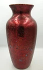 WELLER Bronze Ware Early 20thC Vintage Art Pottery Metallic Red Blue Gold Vase