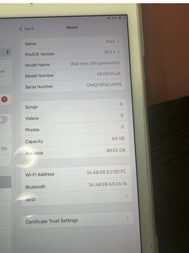 Apple iPad mini (5th Generation) A2133 64 GB, Wi-Fi, 7.9 in - Rose - Picture 2 of 6