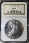 1995 $1 American Silver Eagle NGC MS69 (107)