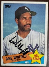 1985 Topps Dave Winfield All-Star #705 Signed Autographed JSA