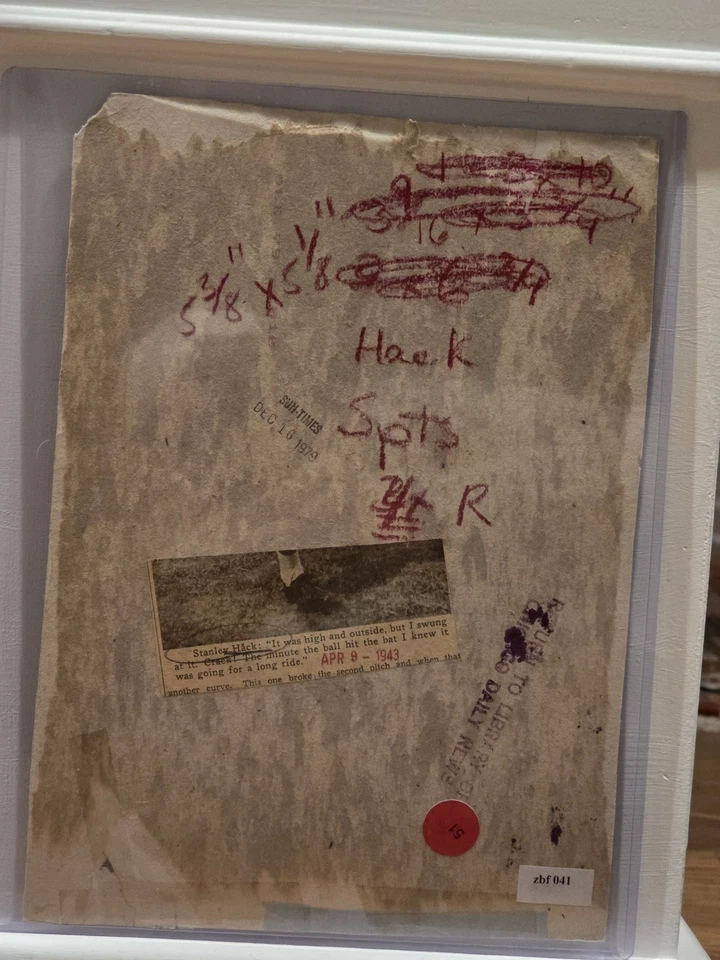 1943 Chicago Cubs STAN HACK Type 1 Photo 8 X 10 Wrigley Field Sun Times - Image 3 of 4