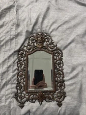 P.E. Guerin Antique Brass Vanity Mirror