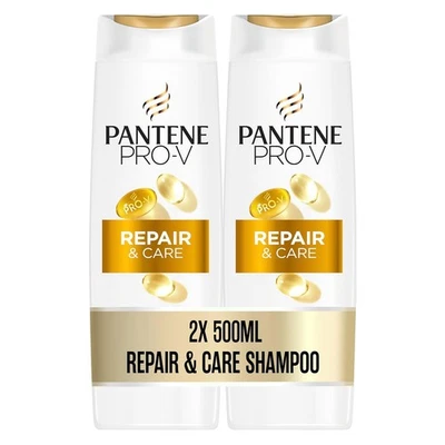 Pantene Pro-V Repair & Care Shampoo Duo Pack, Pro-V Formel, Lipiden, 2x500ML - Bild 1 von 4
