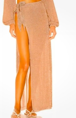 Lover's & Friends Nayelli gold /bronze shimmer wrap skirt women's S NWT - Picture 1 of 9