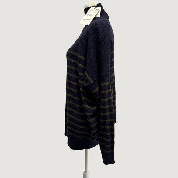 Zara Oversized Turtleneck Striped Sweater NWT