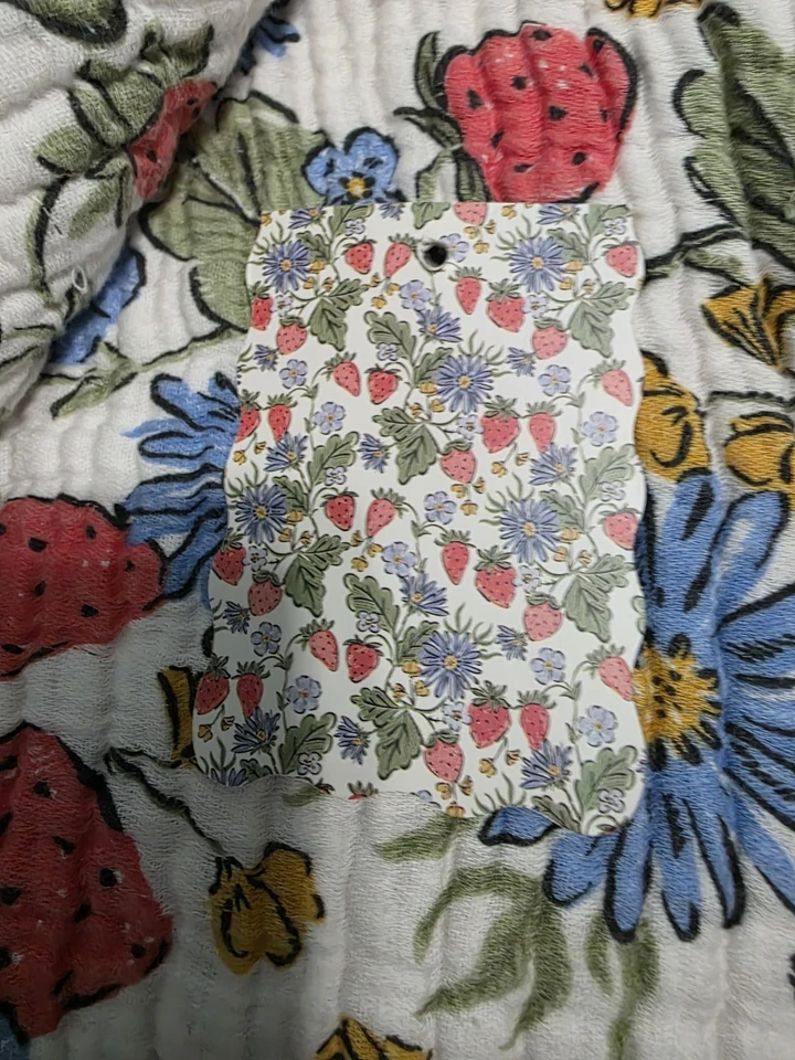 ENVOGUE Dreamy 纱布棉毯蓝色花朵草莓 Cottagecore — 第 3/4 张图片