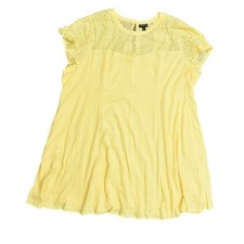 Torrid Plus Size 4 Yellow A-Line Midi Dress - Polyester Flare Laced Lined