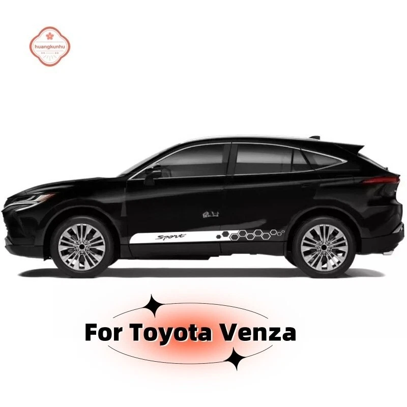 For Toyota Venza Side Skirt Car Sport Racing Vinyl Stripes Decals Kit 2PC New Foto 2 de 4