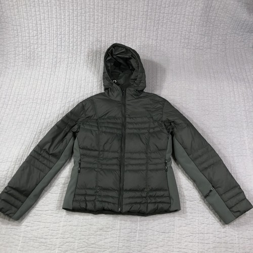 Chaqueta Ellesse Mujer 10 US 38 IT Negra Gris Con Capucha Pluma Puffer Esquí Italia - Imagen 1 de 24
