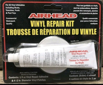 #ad AIRHEAD VINYL REPAIR KIT Adhesive amp; 4 2” Patches For All Vinyl Inflatables $8.19