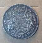 Old New World .800 Silver Coin Lot 1940 Canada Canadian 50 Cents .300 ASW KM#36