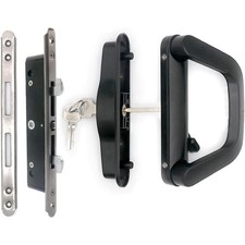ALLYWASAI Sliding Patio Door Handle Set With Mortise Lock, Suitable For Black