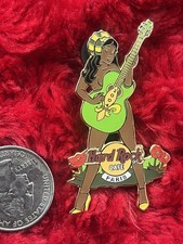 Hard Rock Cafe Pin Paris Naked Bunny Series Girl Flag Guitar Nude Hat Black