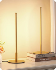 Upgraded LED Table Lamp Set of 2, Stepless Dimmable Bedside Lamps with Metal Fin