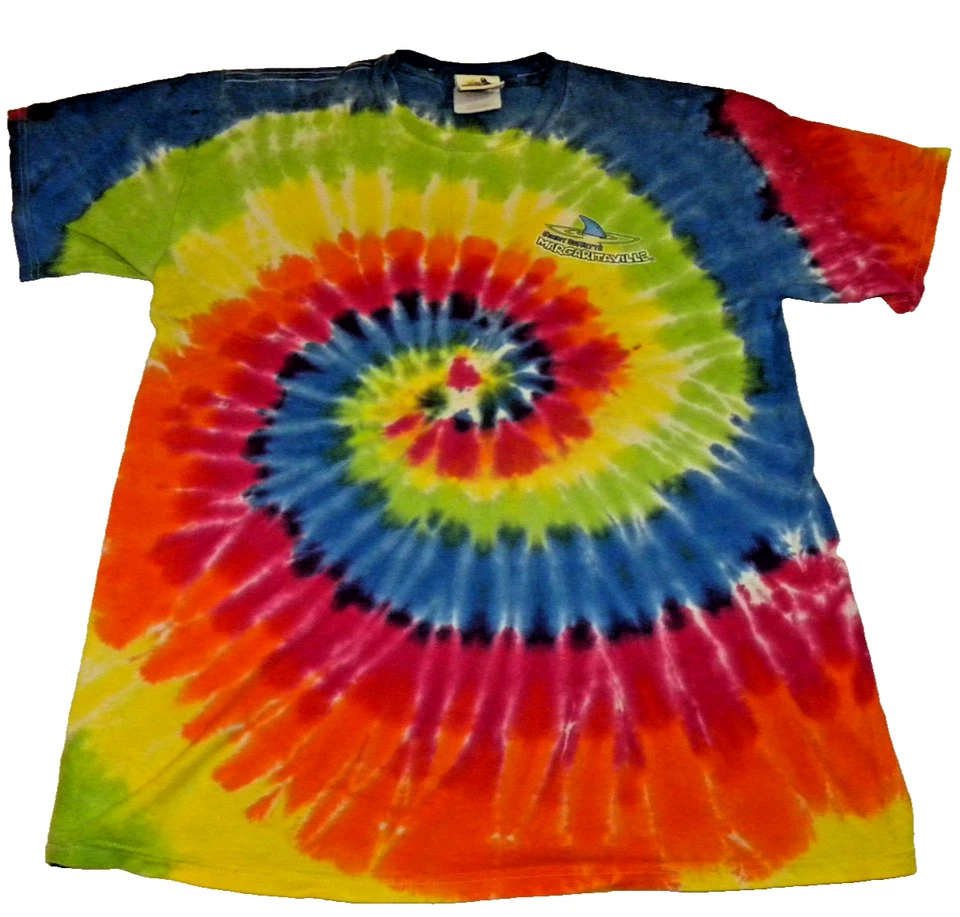 Vintage Y2K - Vivid Colored - Margaritaville Spiral Tie-Dye T-Shirt Size M - Image 2 of 4