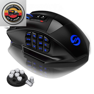 UtechSmart Venus MMO Gaming Maus 16400 DPI 18 Tasten USB Laser
