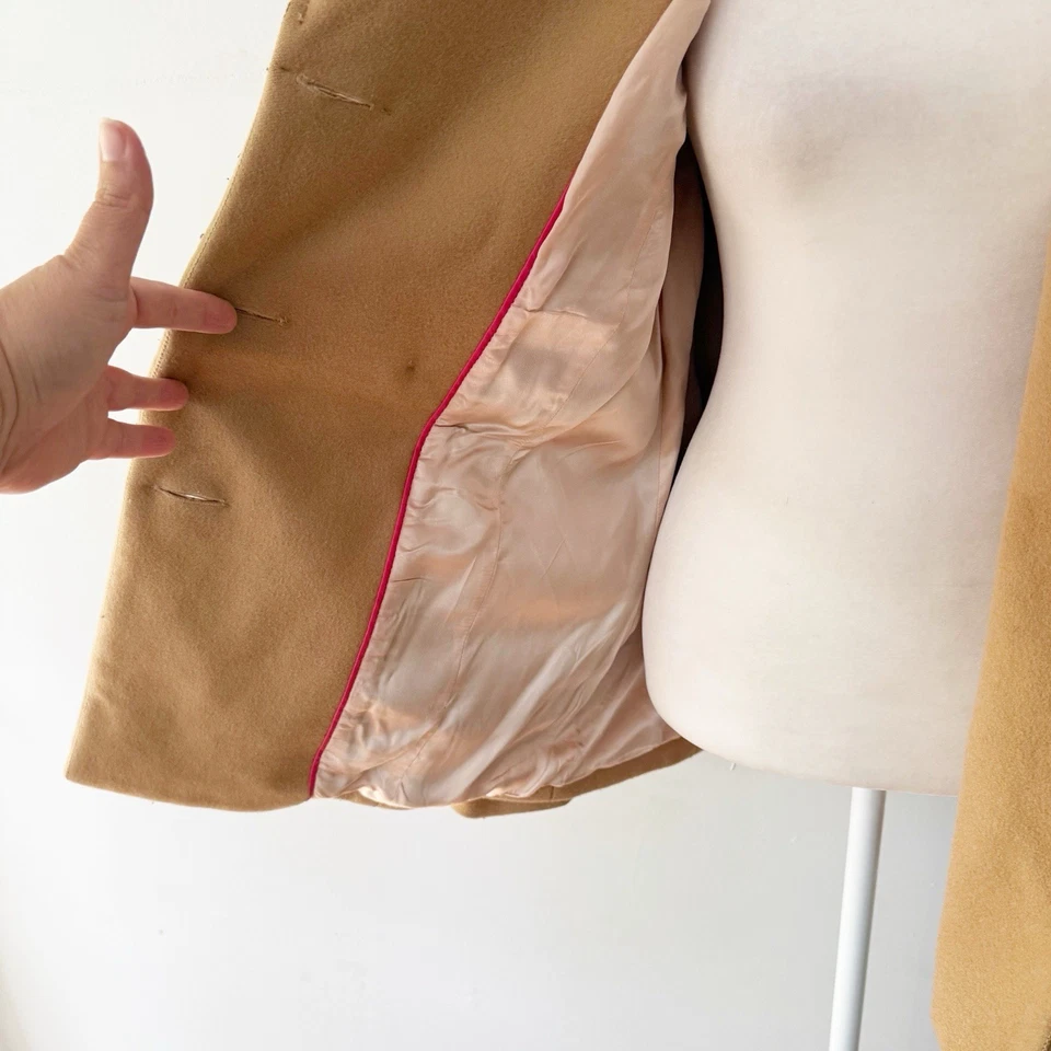 Abrigo Gap Mujer Lana Guisante Mediano Clásico Pescador Costero Preppy Capa Minimalista Foto 3 de 4