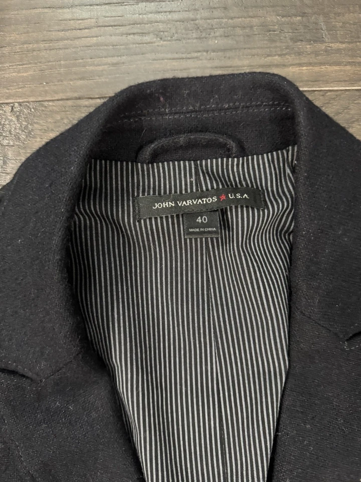 Chaleco John Varvatos U.S.A. Seis Botones Azul Marino/Negro Talla 40 (Mediano) Foto 3 de 4