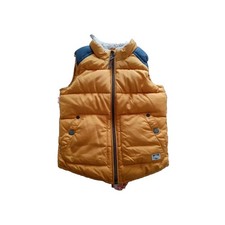 NEXT Brand Gilet Body Warmer Mustard yellow "Little Dude" & Faux fur Lining
