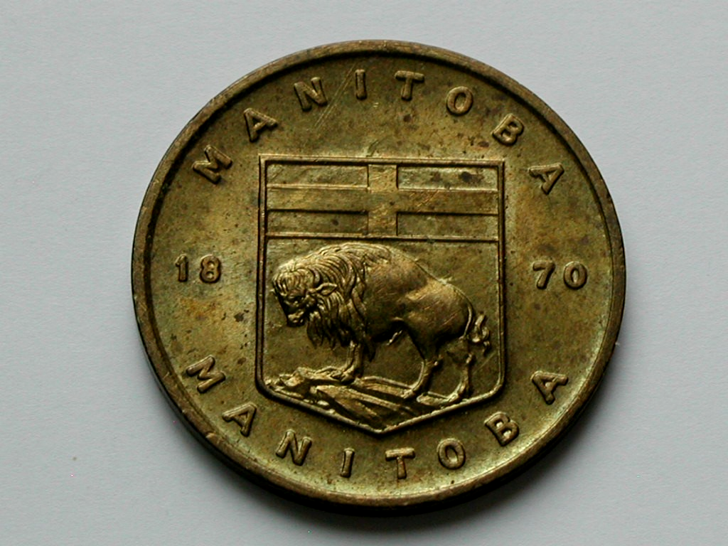Manitoba CANADA (1870) Coat of Arms Medal with Provincial Flower