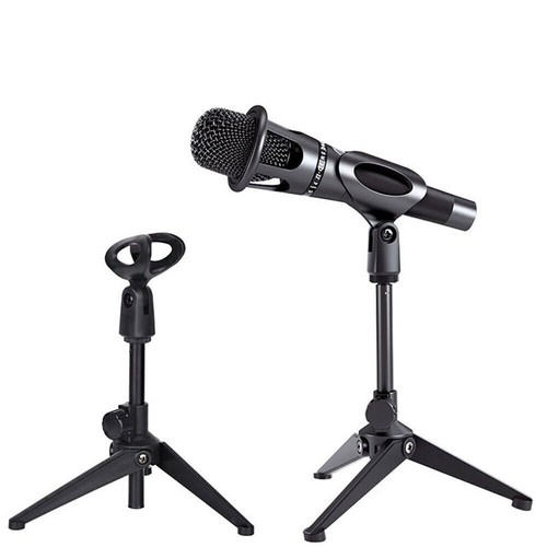Desk Top Clip Holder Tripod Microphone Triangular Stand Desk Adjustable Stand