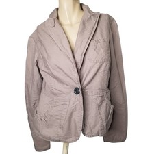 Vintage Y2K Free People Gray Cropped Jacket Blazer Sz 8 Twee Fairy Preppy