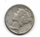 1945 P  Mercury Dime - VF - (90% silver)