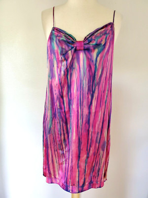 NEW silk slip dress blue beige purple pink summer beach coverup lingerie S sexy