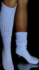 Lt Blue Slouch to Knee Socks Scrunchie Hooters Uniform School Girl Holiday Gift