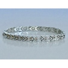 Men Women ARROWS SILVER-TONE MAGNETIC BRACELET 7.5"   Beautiful 