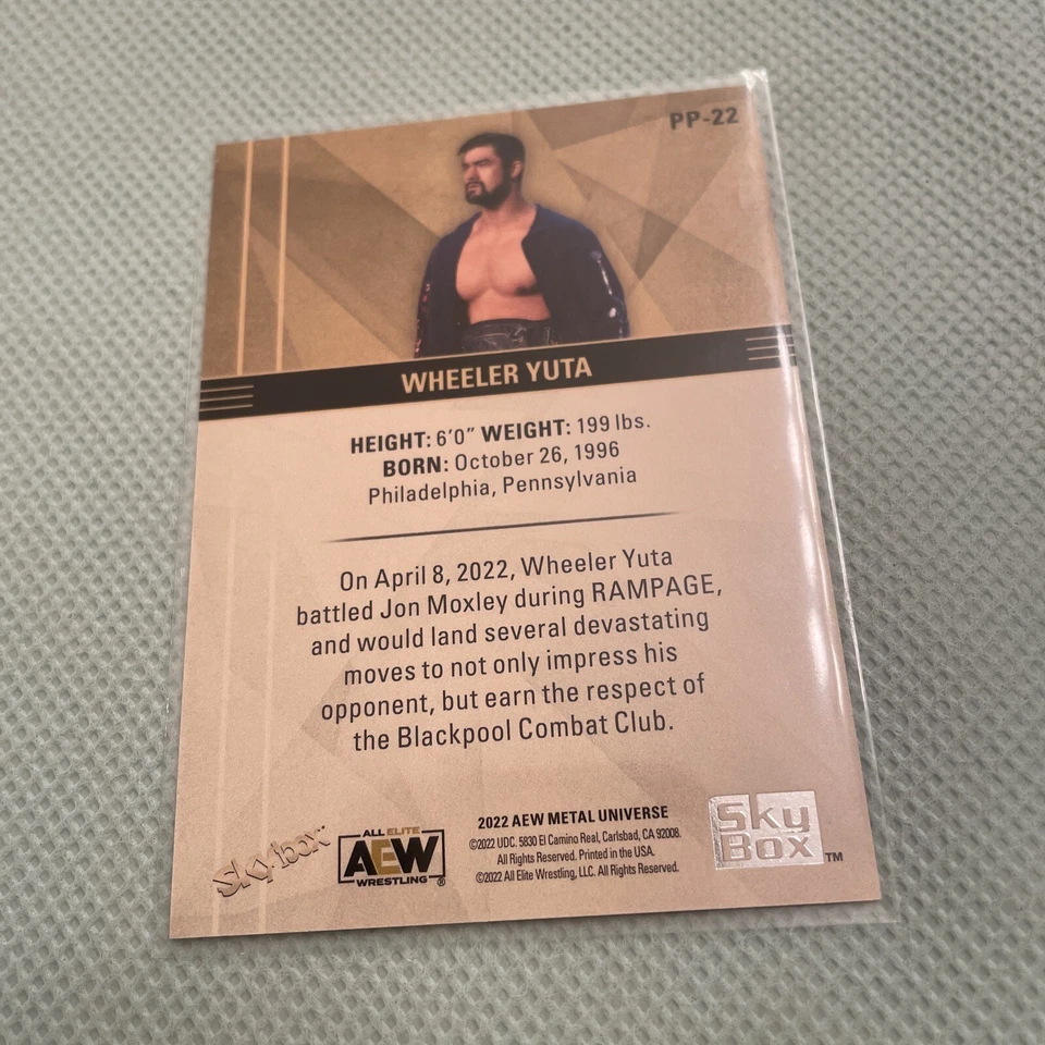 2022  AEW SKYBOX METAL UNIVERSE SKYBOX PREMIUM INSERT #PP-22 WHEELER YUTA Gold - Image 2 of 2