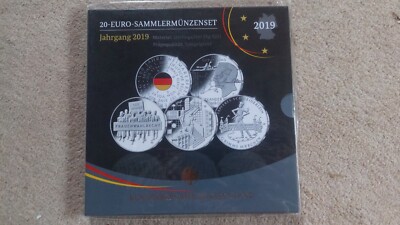 20 Euro Sammlermünzenset 925 Silber 2019 5 Münzen Spiegelglanz PP in OVP