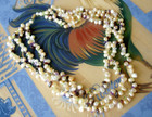 14K MO YELLOW GOLD FRESHWATER PASTEL PEARLS MULTI-GEMSTONE 3-STRAND NECKLACE-17" — photo 7