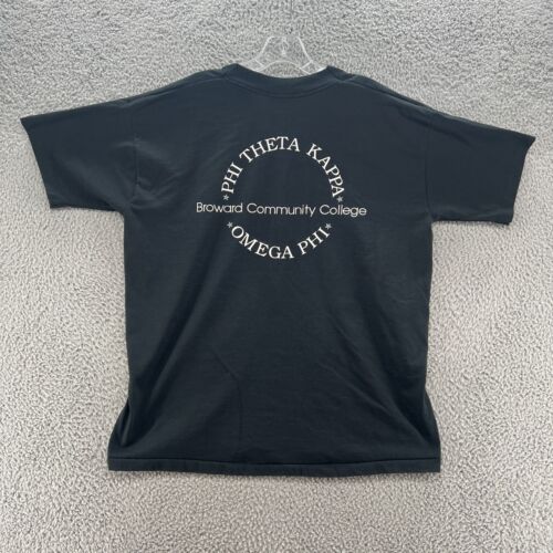 Vintage Fraternity Shirt Mens Extra Large Black Omega Phi Chapter 80s - Picture 2 of 7