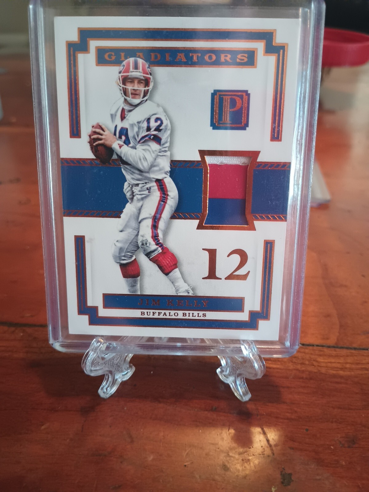2017 Panini Pantheon Gladiators Bronze /25 Jim Kelly #G-JK HOF Tri Color