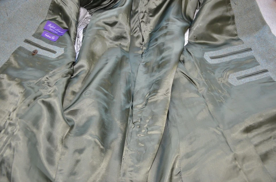 Jaqueta blazer Ralph Lauren roxa etiqueta lã tweed Drake slim casaco esportivo US$ 3.495 - Imagem 3 de 4