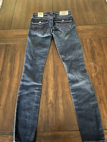 True Religion Jeans Size 26, Style 200742, SUPSKNY W FLP SN NEON PURP $229 - Picture 8 of 11