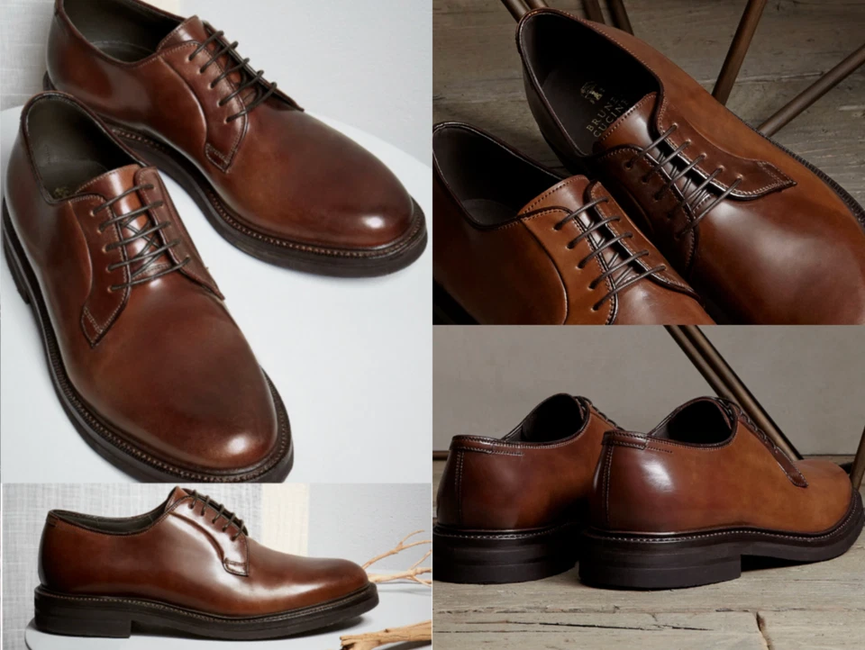 Brunello Cucinelli Tech Vibram Sole Shell Derby Schuhe Shoes Bnwt 41,5