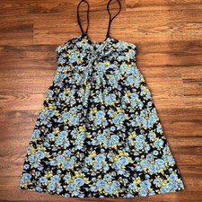 Y2K Sleeveless Babydoll Dress Floral Coquette Cottagecore Boho Summer Vacation M