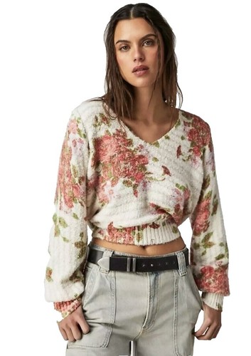 NEW Free People Floating Flowers Beanie Black Pink Green  display picture 3