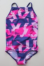 Image of ADIDAS ATHLY X GRAPHIC ONE PIECE SWIMSUIT SWIMWEAR PURPLE DQ3384 KIDS GIRLS M