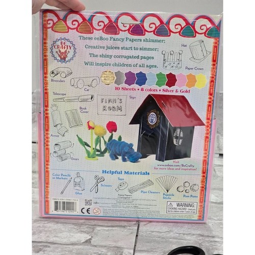 New eeboo crafts Corrugated 10 Sheets, 8 Colors silver and gold 9" x 10" - Picture 6 of 7