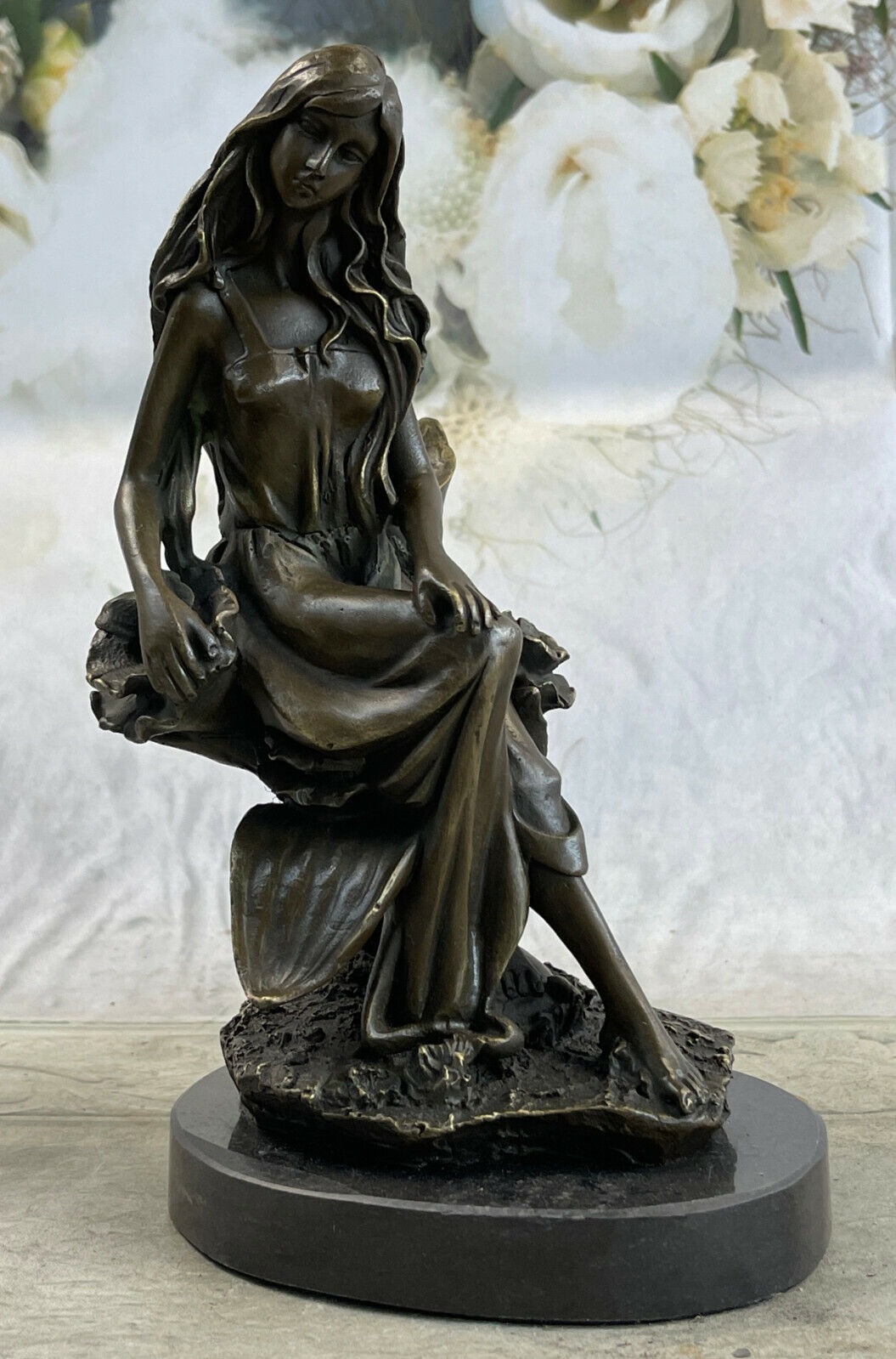 Details zu  Unterzeichnet Mavchi Exquisite Maidenbronze Skulptur Geschäft Figur Geschenke Inländische neueste Arbeit