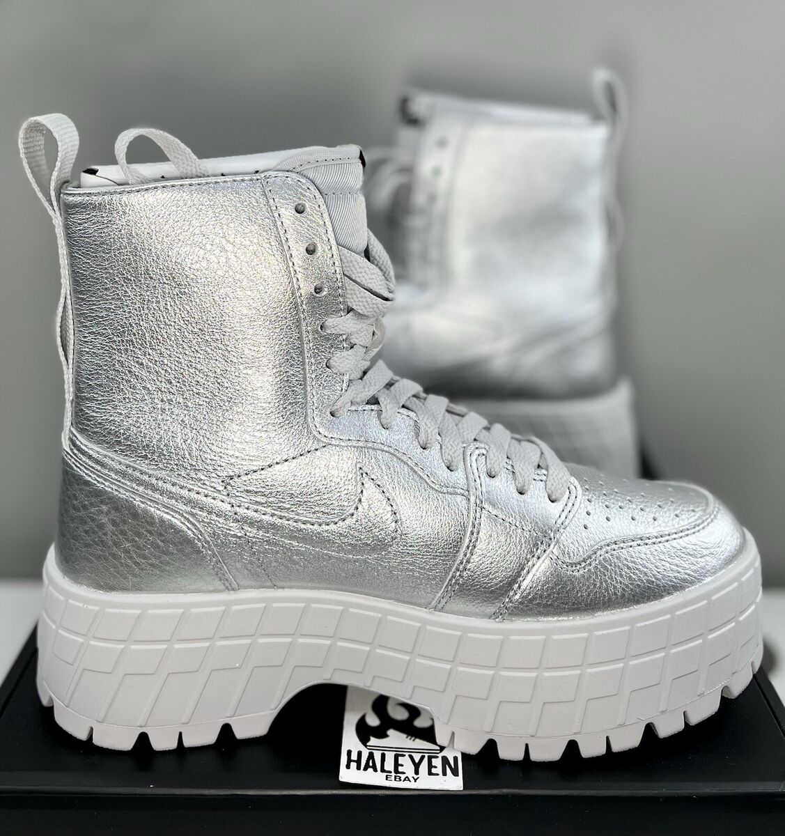 Nike Air Jordan 1 Brooklyn 'Metallic Silver' | Women Sizes 5 Nike Air Jordan 1 Brooklyn 'Metallic Silver' | Women Sizes 5